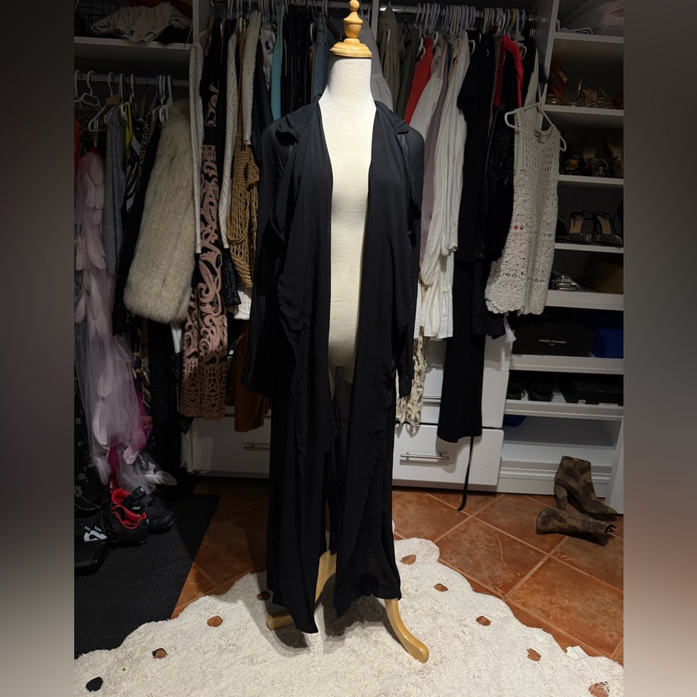 Zara Black Sheer Women's Duster